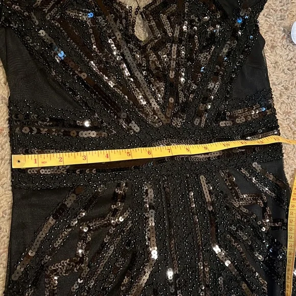 Sequin black 20’s inspired party dress -NEW! Women’s size XS - Picture 6 of 7